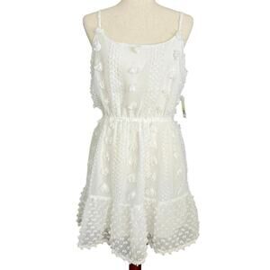 Flying Tomato Mini Dress Women’s Sz M Textured White Bridal Graduation